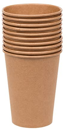 Invero 100 Pack of Biodegradable Paper Drinking Cups 270ml - Environmentally Friendly 100% Compostable - Ideal for Home, Office, Parties, Tea, Coffee, Drinks and More