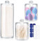 Gaomoeny 3 Pcs Cotton Pad Holder, Bathroom Cotton Wool Bud Holder, Cotton Swab Dispenser, Makeup Organizer Holder, Clear Acrylic Q-Tips Cosmetic Storage Jars Organiser Canisters Containers with Lids