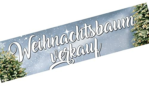 Banner Weihnachtsbaumverkauf Plakat PVC mit Ösen 2x0,5m
