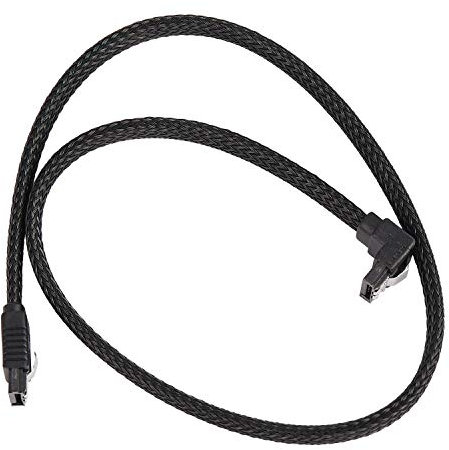 CRAKES 50CM SATA 3.0 III SATA3 Cable de donnees a 7 broches SSD a droit 6Gb / s Cordon de donnees pour disque dur avec gaine en nylon (Noir)