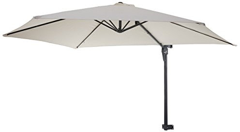 Mendler Casoria - Sombrilla de pared para balcón, inclinable 3 m, aluminio y acero, 9 kg, beige