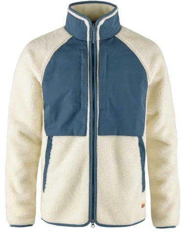 FJALLRAVEN 87164-113-534 Vardag Pile Jacket M Giacca Uomo Chalk White-Indigo Blue Taglia S