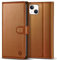 Kuafcase Compatible for iPhone 14 Case with 4 Card Slots Magnetic Closure Kickstand Shockproof Protective Phone Case Compatible for iPhone 14 - Brown
