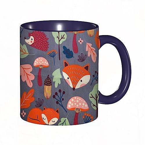 DHAEY Mug porcelaine fine Hérisson renard des bois |Mug humour pour collègue, amis, copains, frères et soeurs |Mug original avec