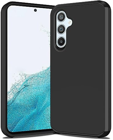 Gadget Giant For Samsung Galaxy A34 5G Shockproof Case Cover Slim Armour Heavy Duty Rugged Protective Cover Dual Layer Matte Finish For Galaxy A34 5G - Wireless Charge Compatible - Black