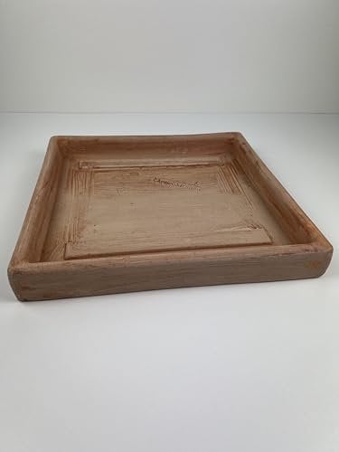 Teramico Soucoupe carrée en Terre Cuite Italienne pour Pots de Fleurs - Décoration de Jardin (28 cm)