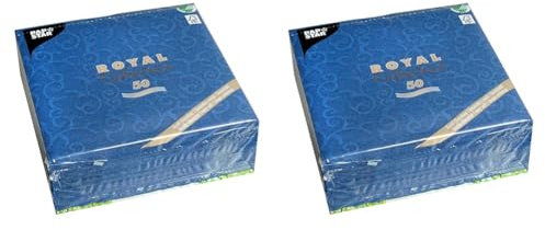 50 Servietten ROYAL Collection 1/4-Falz 40 cm x 40 cm dunkelblau Casali 84888 Papstar Dekorservietten (Packung mit 2)