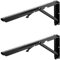 QWORK® 2 Stück 500mm Metall Schwerlast Klappkonsole Schwarz, Platzsparend Klappwinkel für DIY Werkbank, Tragkraft 100kg