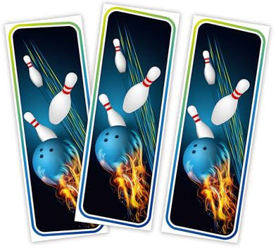 Minkocards 12 Lesezeichen Bowlling Kegeln Bowling-Party Mitgebsel für Kindergeburtstag Mädchen Gastgeschenke für Mädchengeburtstag Jungsgeburtstag