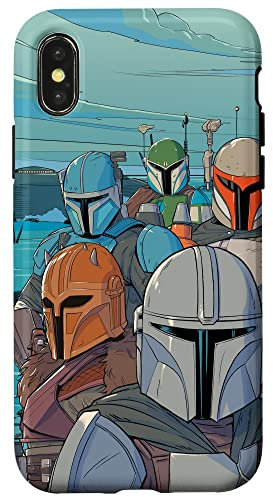 Hülle für iPhone X/XS Star Wars Die mandalorianischen Kopfgeldjäger-Illustration