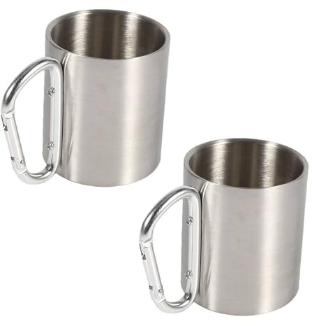 Tazza da Caffè da Campeggio 2 Pezzi, Tazza con Moschettone Tazza da Escursionismo Tazza da Arrampicata su Roccia Tazza da Zaino in Spalla Per Sport All'aria Aperta Ed Escursioni