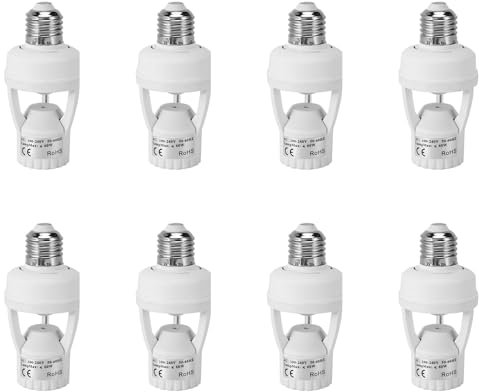 TsoLay 8X AC110-220V 360 Degrees Pir Induction Motion Sensor IR Infrared Human E27 Plug Socket Switch Base LED Bulb Lamp Holder