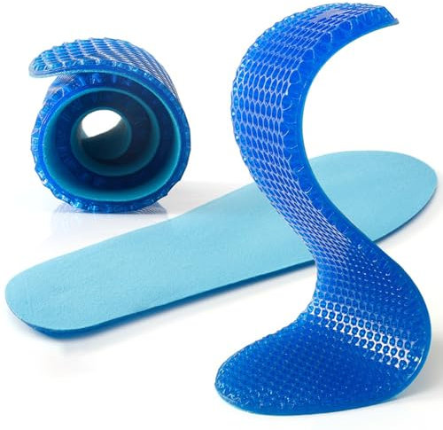 XINIFOOT Silikon-Gel, wiederverwendbar, Wabenmuster, volle Länge, rutschfest, Komfort-Sport-Einlegesohle, Luftkissen, Dämpfung, Schuhpolster für Herren
