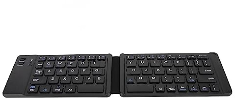Goshyda Faltbare Bluetooth-Tastatur, Ultradünne Kabellose Doppel-Klapptastatur, Tragbare Tastatur für Mobiltelefone, Tablets, Notebooks, für WindowsXP für 8 (Black)