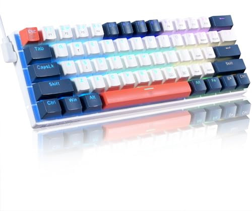 Machenike 60% Wired Gaming Keyboard, Customizable RGB Backlit Keys- 61 Keys Compact Mechanical Keyboard with Dedicated Multi-Media Keys, Hot-Swap Switch, L Detachable Type-C Cable, QWERTY Layout