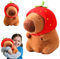 LYPPUL Juguete De Peluche Capybara, 23cm Fresa Capibara Peluche Realista, Simulación Carpincho Juguetes, Lindo Juguete De Peluche De Cumpleaños para Niños