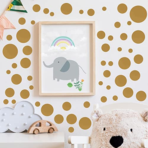 WandSticker4U®- [162 pièces] Stickers muraux POIS doré grand I Autocollant rond cercle point or dorés I Déco chambre enfant bébé fille & garçon pour mur et meuble (2 couleurs: doré/blanc)