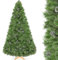 Árbol de Navidad Artificial, Abeto Nordmann Premium 210 cm, Ramas Densas y Realistas, Arbol de Navidad con Soporte de Madera, 600 Puntas, Fácil Montaje, Ignífugo, Verde