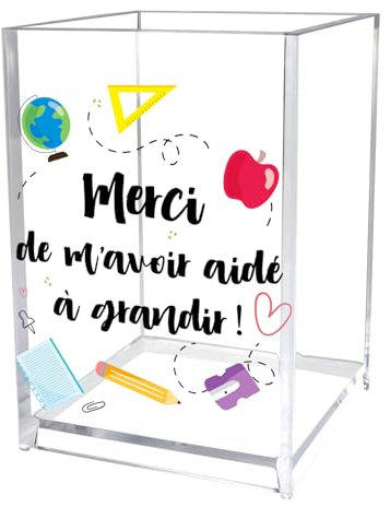 Cadeau Maitresse D'école Fin D'année,Cadeau Personnalisé Maitresse,Pot a Crayon Bureau,Merci Maitresse Cadeau Atsem Institutrice Maîtresse,Rangement Pinceaux Maquillage,Cadeaux Maitresse D'école