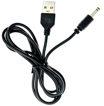 JZK USB to 3.5mm 5V barrel jack DC power cable, replacement charger cable for Foreo Luna, charging cable cord for electric toothbrush fits 3.5mm x 1.35mm tip