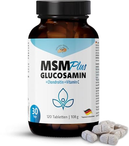 GOLDEN PEANUT MSM plus 120 Tabletten, ideale Kombination aus Methylsulfonylmethan, Glucosamin, Chondroitin, Vitamin C, Monatspackung