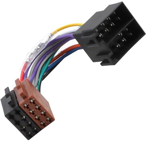 16 Pin Adattatore ISO Autoradio Universale, Adattatore per Stereo Auto Compatibile con VW Alfa Opel Mercedes, Cablaggio Stereo Connettore con ISO Maschio e Femmina