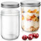 Showvigor 2 Pack Barattoli Mason Jars Bocca Larga – Contenitori in Vetro da 500ml con Coperchi Ermetici Ldeali per: Marmellata, Miele, Gelatine, Bomboniere, Salse, Preparazione Alimenti.