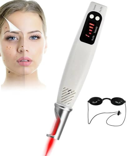 Lápiz De Luz Azul/Roja Para Eliminar Manchas: 9 Modos/4 Niveles, Lápiz Para Verrugas Con Gafas, Lápiz Profesional De Pulso De Picosegundos Para Eliminar Pigmentos, Cicatrices,Red