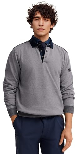 bugatti Herren Sweatpoloshirt 8550-15126E | Modern Fit mit Druckknöpfen
