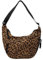 Damen Halbmond Crossbody Schultertasche,Half Moon Shoulder Bag, Nylon crossbody bag, Hobo Halfmoon Bag Umhängetasche Klein mit Verstellbarer Schultergurt bauchtasche groß für Reisen (Leopard)
