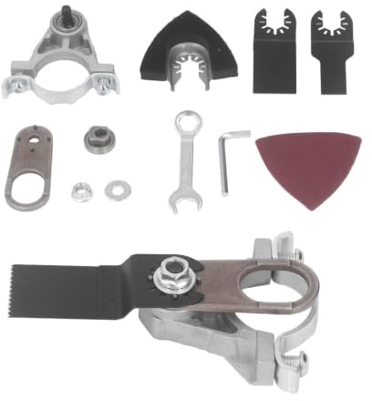 Convertidor de Amoladora Angular a Herramienta Oscilante, Kit Adaptador Multifuncional de Acero de Tungsteno con Hojas de Sierra y Papel de Lija Triangular para Madera, Metal y Plástico (M10)