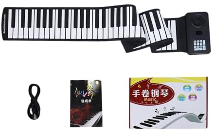 mophrati Tastiera elettronica per pianoforte arrotolabile a 88 tasti, strumento ben realizzato, dimensioni compatte, adatta per esercitarsi con la musica a casa. Tastiera per