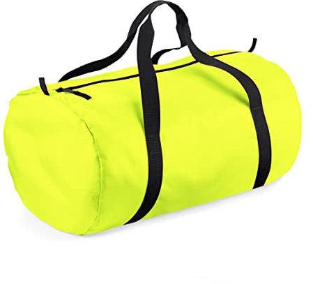 BagBase BG150 Packaway Barrel Bag – Fluoreszierendes Gelb/Schwarz