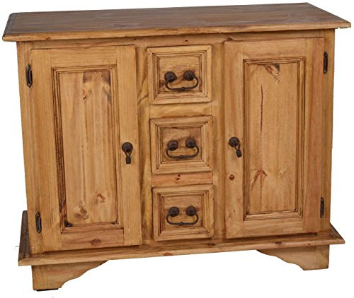 MiaMöbel Sideboard Mexico Möbel 108x86x50 cm Landhausstil Massivholz Pinie Honig