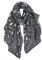 DAMILY Femmes Argent Plume Paillette Imprimé Écharpe Foil Print Foulard Wraps Daily Châle Rose Gris (Gris)