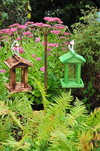 2x Vogelhaus DUO,wetterfest GEFLAMMT NATUR lasiert NEU Futterfläche,/ HOLZHAUS-GEFLAMMT, für Vögel,WINTERFEST-mit Vogelfutter-Silo groß, 1 Liter, ohne Schäferstab, Farbe geflammt gebrannt
