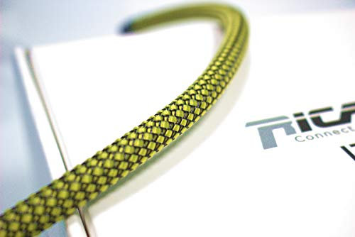 Ricable Custom YB08/10 - Jaune/Noir 10m - Gaine de Protection tressée pour câble 4-10 mm