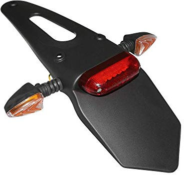 Halterung für Lätzchen mit Licht AR 50 A Adaptable Derbi 50 Senda-r schwarz mit LED-Leuchten + Blinkern – P2R