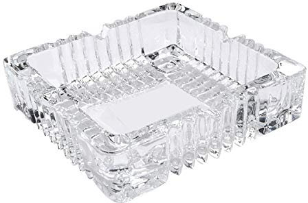 Cendrier en verre, Uotyle carré en verre de cristal, cendrier européen pour salon, bureau, bar, intérieur, restaurant, décoration, cendrier à cigare, cadeau pour homme, grand