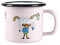 Pippi Langstrumpf Tasse Rosa, 150ml, Emaille, Pippi Becher für Kinder, Geschenk und Deko