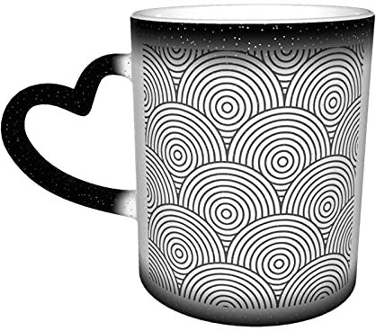 Keramik Tasse Retro Kettenhemd Muster Hintergrund Wärmeempfindliche Farbe ändernde Tasse in den Himmel Kaffeetassen personalisierte Geschenke