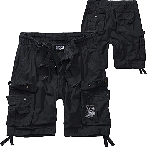 BWuM M65 Pure Shorts Vintage Army Bermuda Armee Kurze Hose Cargo Outdoor Short, Größe:M, Farbe:Schwarz