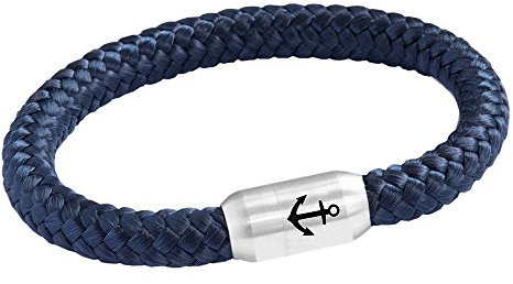 Paris Montana Bracciale in corda nautica con incisione originale, unisex, in paracord, realizzato a mano, chiusura magnetica di alta qualità, diametro 8 mm, unisex, 24.00 CM, Corda nautica