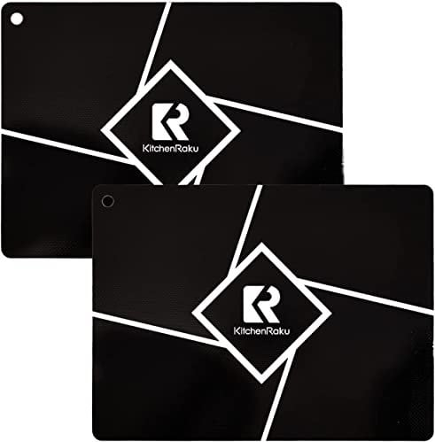 Induction Hob Protector-(Magnetic) Cooktop Scratch Protector - for Induction Stove, Multifunctional Silicone Mats by KitchenRaku (26x26cm, White) (35x26cm, Black)