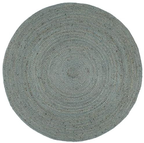 vidaXL Teppich Handgefertigt Jute Wohnzimmerteppich Juteteppich Handwebteppich Bodenmatte Schlafzimmer Wohnzimmer Flur Rund 240cm Olivgrün