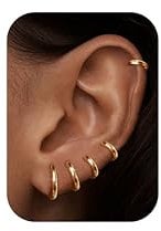 MILACOLATO Kleine Creolen Ohrringe für Damen Herren Chirurgenstahl Knorpel Huggie Ohrringe Snug Lobe Nase Lippen Daith Helix Piercing Schmuck Winzige Hoop Hinged Schläferohrringe Gold