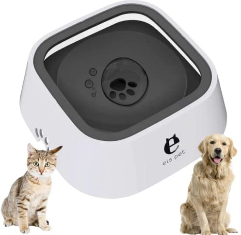 Bebedero Perro Antigoteo, Flotante, Antivuelco, Antisalpicaduras, Capacidad de 1L, con Base Antideslizante, con Aro de Seguridad