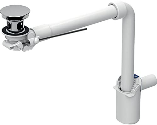 Geberit Clou Waschtischüberlauf mit Siphon, Hebel und Stopfen Chrom