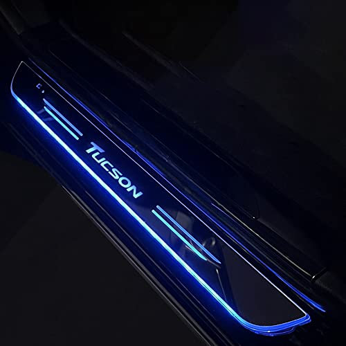 BITELF Car Atmosphere Welcome Pedal Automatic Induction Led Kick Plates Door Sill Lights, for Hyundai Tucson Accessories
