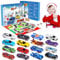 Adventskalender für Kinder 2025, Spielzeugauto 2025, 24 Tage Weihnachten mit 16 Autospielzeugen, 6 Cartoonfiguren, Waschkalender für Kinder 3 bis 12 Jahre